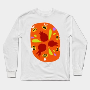 Pomegranates and Bees Long Sleeve T-Shirt